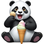 Panda eating ice cream sticker