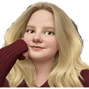 blonde girl in sweater portrait sticker