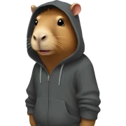 Capybara wearing hoodie sticker