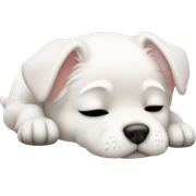 Sleeping beauty bed white puppy sticker