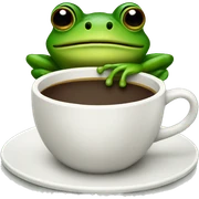 Frog with coffee sticker