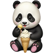 Panda eating ice cream sticker