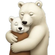 white bear hugs fox sticker