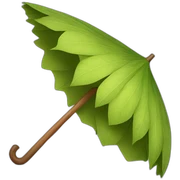 Wooden leaf umbrella sticker
