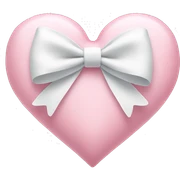 Pastel pink heart with white bow sticker
