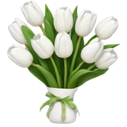 white tulip bouquet  sticker