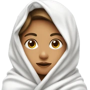 Girl with white blanket around her sticker