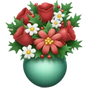 Christmas vase with flowers sticker
