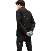 boy with gift in snow sticker