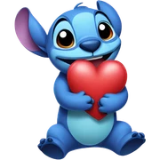 Stitch with heart sticker