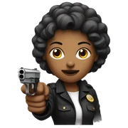 woman with a pistol sticker
