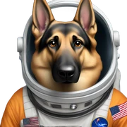 Serious German shepherd Astronaut sticker