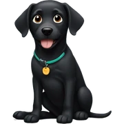 Black dog sticker