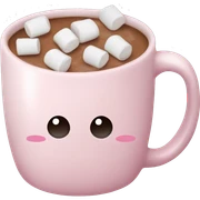Light Pink mug of hot chocolate with marshmallows  sticker