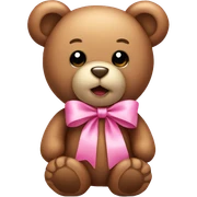 Teddy bear with pink bow sticker