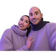 happy couple in cozy attire sticker