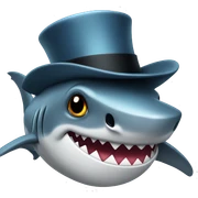 Shark with a top hat sticker