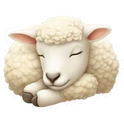 Cream colored sleeping lamb sticker