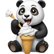 Panda eating ice cream sticker
