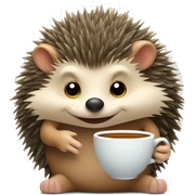 Hedgehog sipping tea sticker
