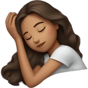 Brunette girl sleeping sticker