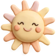 round chubby pastel sun with soft rays sticker