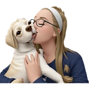 girl kissing her dog sticker