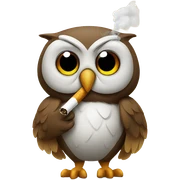 Owl smoking sticker