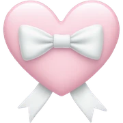 Pastel pink heart with white bow sticker