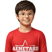 smiling boy in red shirt sticker