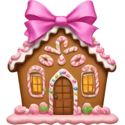 Gingerbread house with a pink bow  sticker
