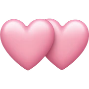 light pink 2 double hearts sticker