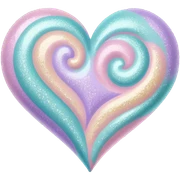 Pastel  heart with glitter swirls  sticker