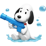 snoopy with water gun sticker