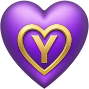 The golden Letter “Y” inside a Purple Heart sticker