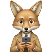 Coyote looking at his phone sticker