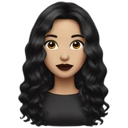 woman dark eyes black long hair  lipstick sticker