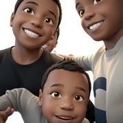 three boys smiling together sticker