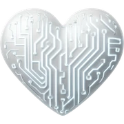 white ai heart sticker