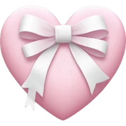 Pastel pink heart with white bow sticker