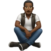 Man crossing legs sticker