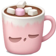 Light Pink mug of hot chocolate with marshmallows  sticker