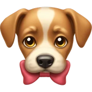 Dog with a bow sticker