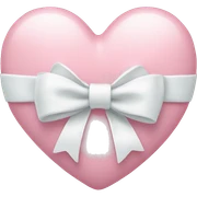 Pastel pink heart with white bow sticker