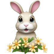 bunny wearing flower sticker