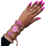 Dark hand luxury bracelet pink nails sticker