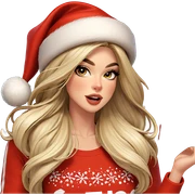 girl in santa hat gift sticker