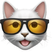 Cat with sunglasses sticker