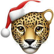 Jaguar with Christmas hat sticker