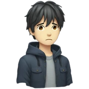 Sad anime boy sticker